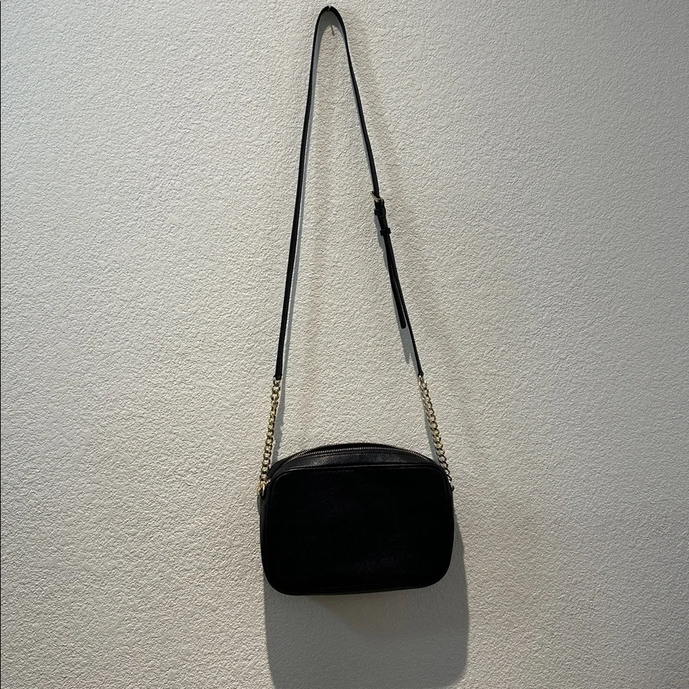 Michael Kors Black Crossbody with Gold MK Emblem